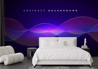 Colorful lines constitute an abstract background, vector graphic. Wall mural