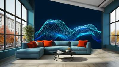 Composed of particles swirling abstract graphics,background of sense of science and technology. Wall mural