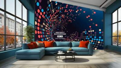 Consisting of colorful little, radial graphics, abstract background. Wall mural