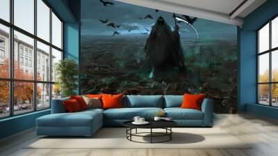 death dominates the earth, 3d illustration. Wall mural