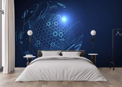 Futuristic globalization interface, a sense of science and technology abstract graphics. Wall mural