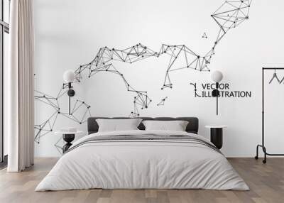 Internet connection, abstract sense of science and technology graphic design. Wall mural