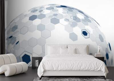 Molecular structure formed the three-dimensional earth, the implication of the sense of science and technology. Wall mural