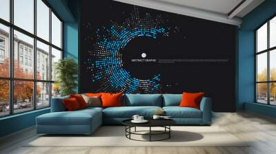 Radial lattice graphic design, abstract background. Wall mural