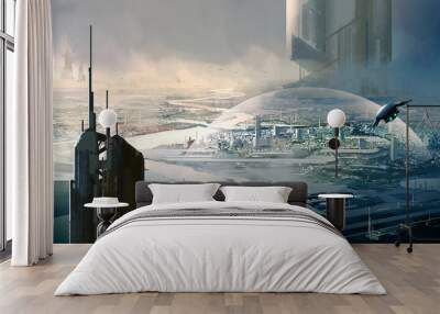 Science fiction scene. Wall mural