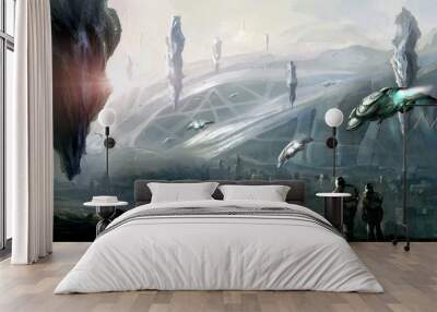 Science fiction scene. Wall mural