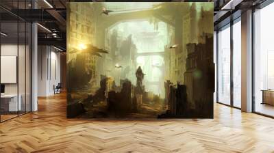 Science fiction scene. Wall mural