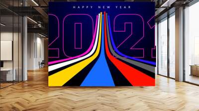 Sense of perspective arrows, going to 2021,growth meaning. Wall mural