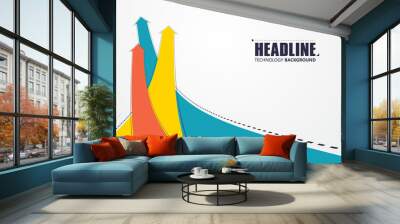 Several interlaced extended arrows symbolize the moral of growth and promotion, vector illustration. Wall mural