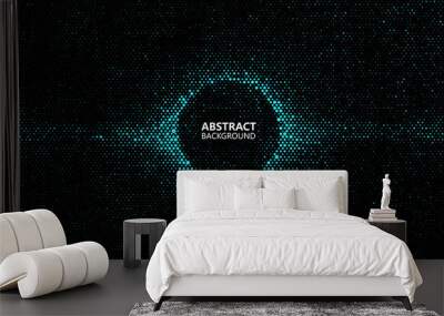 The abstract halftone background consists of different dots. Wall mural