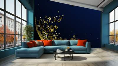 The golden dots make up the world, symbolizing the thriving world economy, vector illustration Wall mural