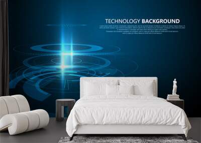 Three-dimensional interface technology, Technology sense vector background. Wall mural