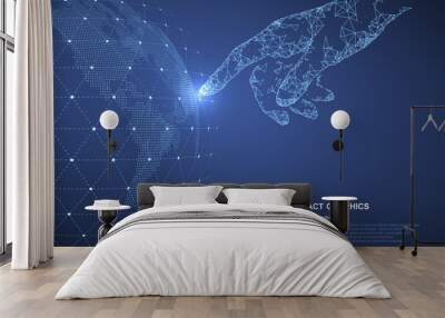 touch the future, vector illustration of a sense of science and technology. Wall mural