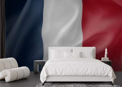 france waving flag close up fabric texture background Wall mural