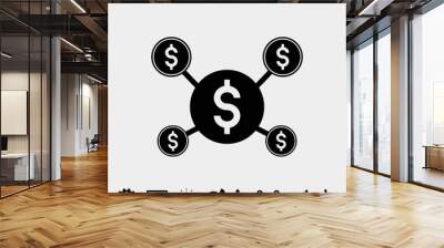 money distribution icon vector illustration and symbol for website and graphic design Wall mural