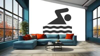 person swimming icon vector for website and graphic design Wall mural