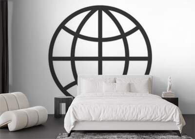 The globe icon. Globe symbol. Flat Vector illustration Wall mural