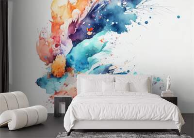 Abstract watercolor background generated by Artificial Intelligence (AI) Wall mural