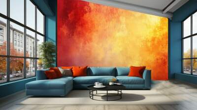 Creative banner background featuring warm shades of orange, red, yellow, and beige with a textured finish for artistic poster design Wall mural