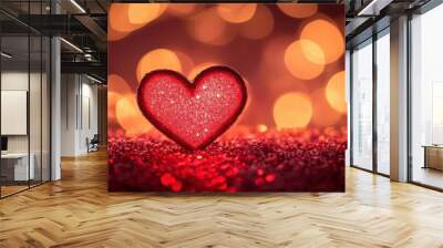 Expression of love. Heartfelt greetings for you. Romantic setting Wall mural