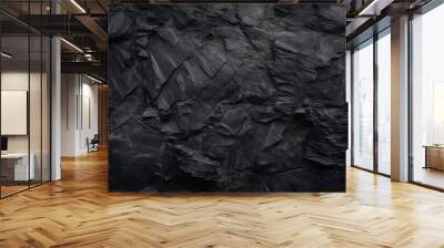 Immerse yourself in the texture of rough, grainy black or dark gray stone Wall mural