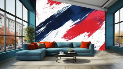 Labor day festivities on september 2, highlighting the american flag, elegant greeting card with bold brush stroke design in patriotic colors Wall mural