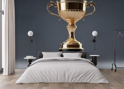 Champion golden trophy for winner background. Success and achievement concept. Sport and cup award theme. Wall mural