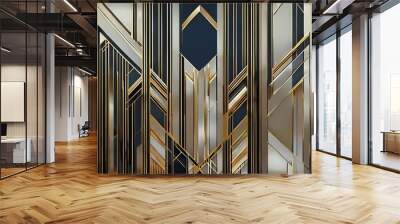 art deco geometric shapes and luxurious metallics characterize t Wall mural