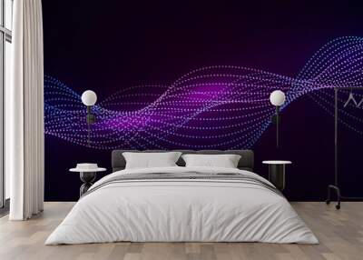 Abstract background with glowing wave. Purple and red gradient flowing wave lines. Modern wave lines. Wall mural