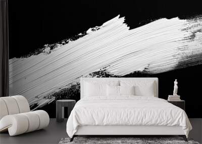 bright white brush stroke of paint on black background Wall mural