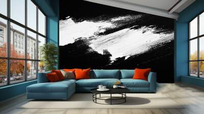 bright white brush stroke of paint on black background Wall mural