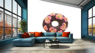 Chocolate exclusive dessert donut isolated on the white Wall mural