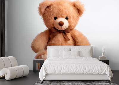 drawn teddy bear on a white background Wall mural