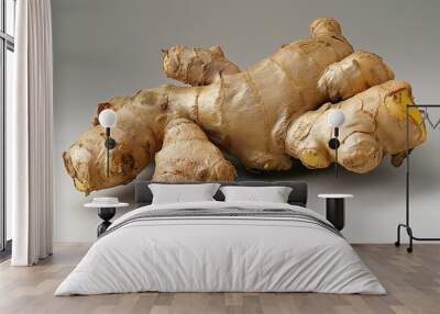 fresh ginger root isolated on grey background Wall mural