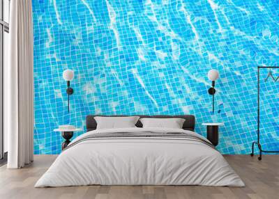 Blue ripped water in swimming pool Summer vacation Wall mural