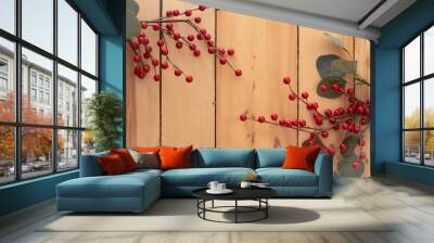 Winterbeeren Rahmen Wall mural