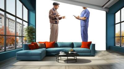 Doctor and mature patient having a conversation Wall mural