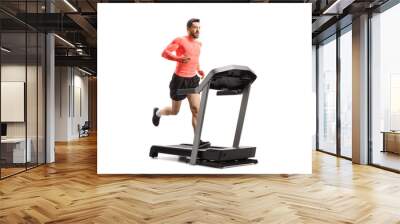 Fit man running on a treadmill Wall mural