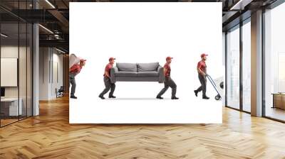 Movers carrying furniture and appliences Wall mural