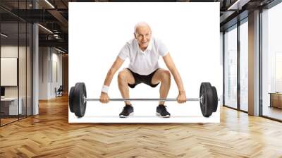 Senior lifting a barbell Wall mural