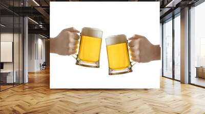 two people holding a beer glass Wall mural