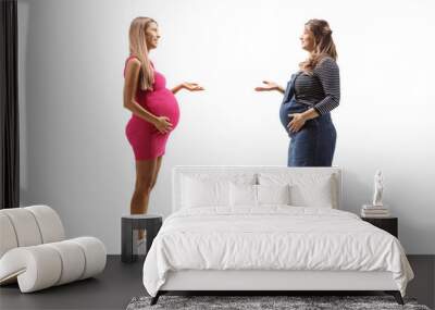 Two pregnant women having a conversation and sharing experiences Wall mural