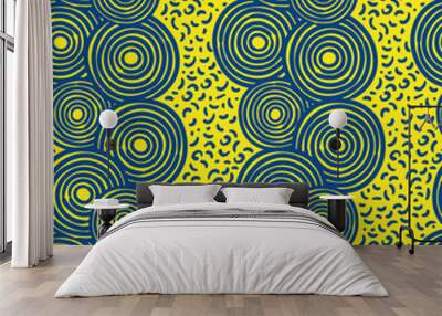 Abstract handmade pattern flat color design Wall mural