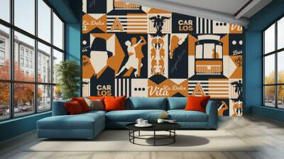 argentina pattern seamless design illustration Wall mural