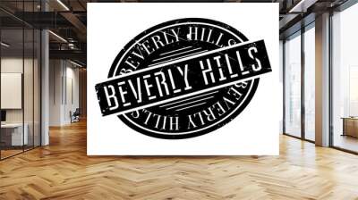 Beverly Hills rubber stamp. Grunge design with dust scratches. Effects can be easily removed for a clean, crisp look. Color is easily changed. Wall mural