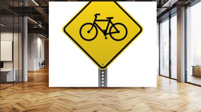 Bicycle crossing sign Wall mural