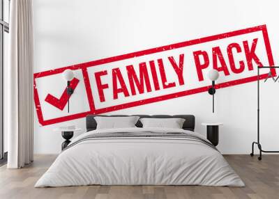 Family Pack rubber stamp. Grunge design with dust scratches. Effects can be easily removed for a clean, crisp look. Color is easily changed. Wall mural