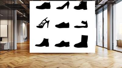 Shoes silhouettes Wall mural