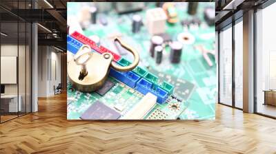 the padlock  in the motherboard Wall mural