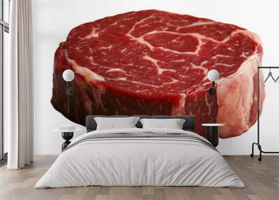 A raw bottom round steak with its firm texture and slight marbled, Isolated on transparent background Wall mural